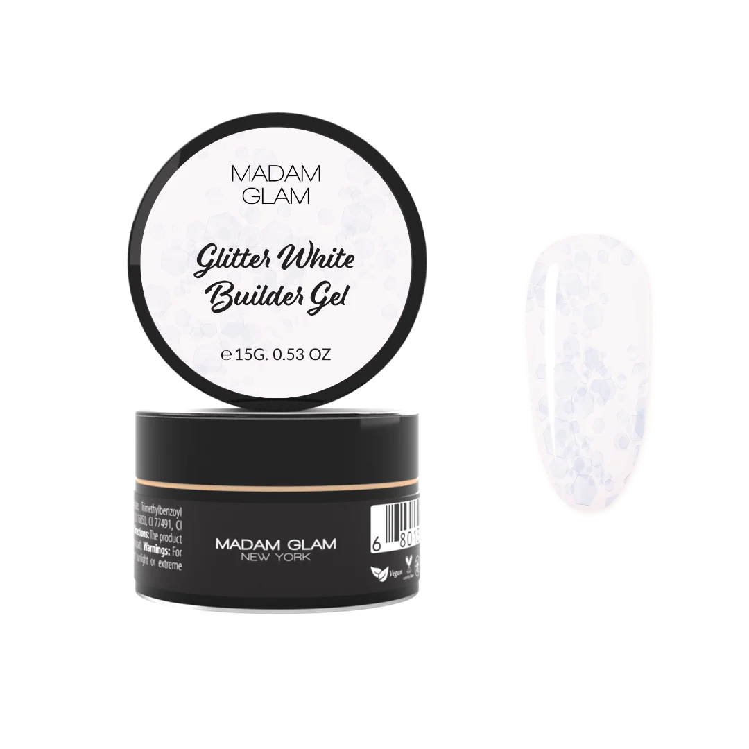 Madam Glam Glitter White Builder Gel- 15ml