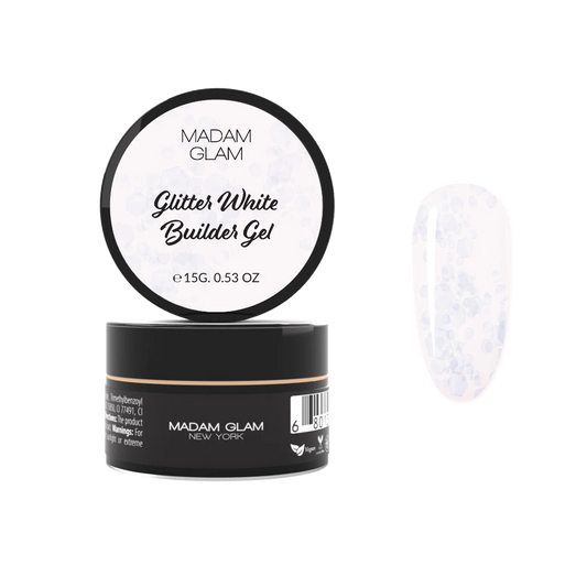 Madam Glam Glitter White Builder Gel- 15ml