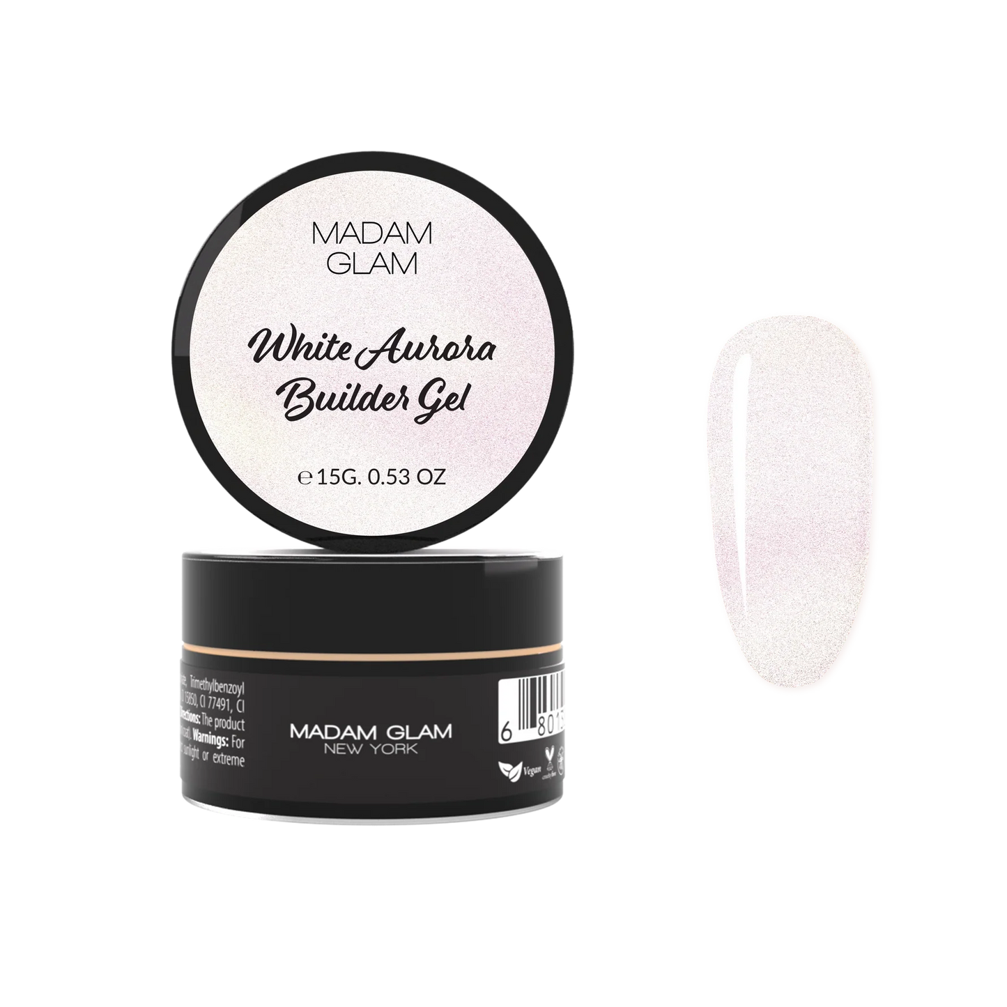 Madam Glam White Aurora Builder Gel- 15ml